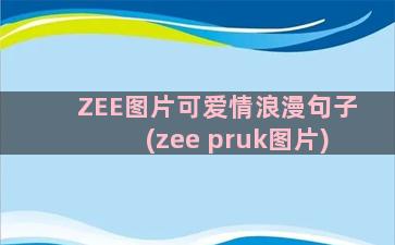 ZEE图片可爱情浪漫句子(zee pruk图片)